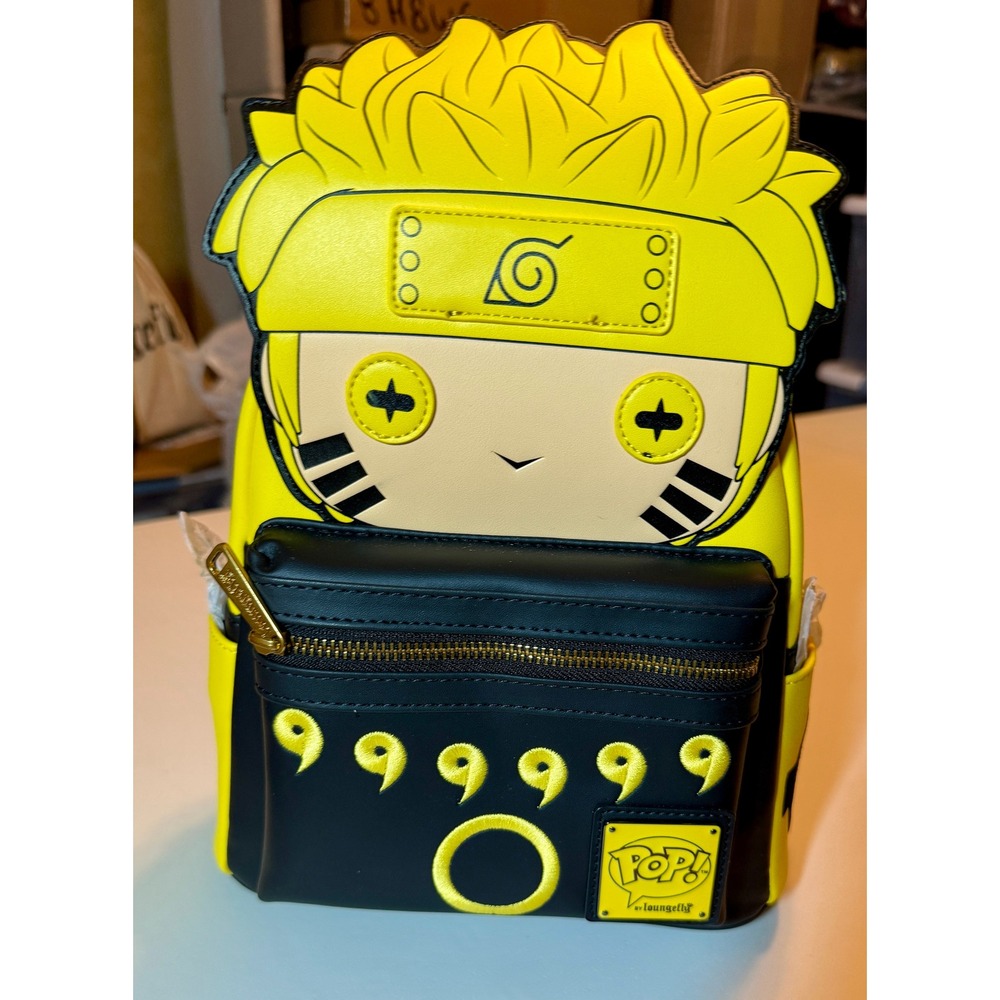 Loungefly Naruto Shippuden Six Paths Sage Mode Mini Backpack Yellow Black NWT